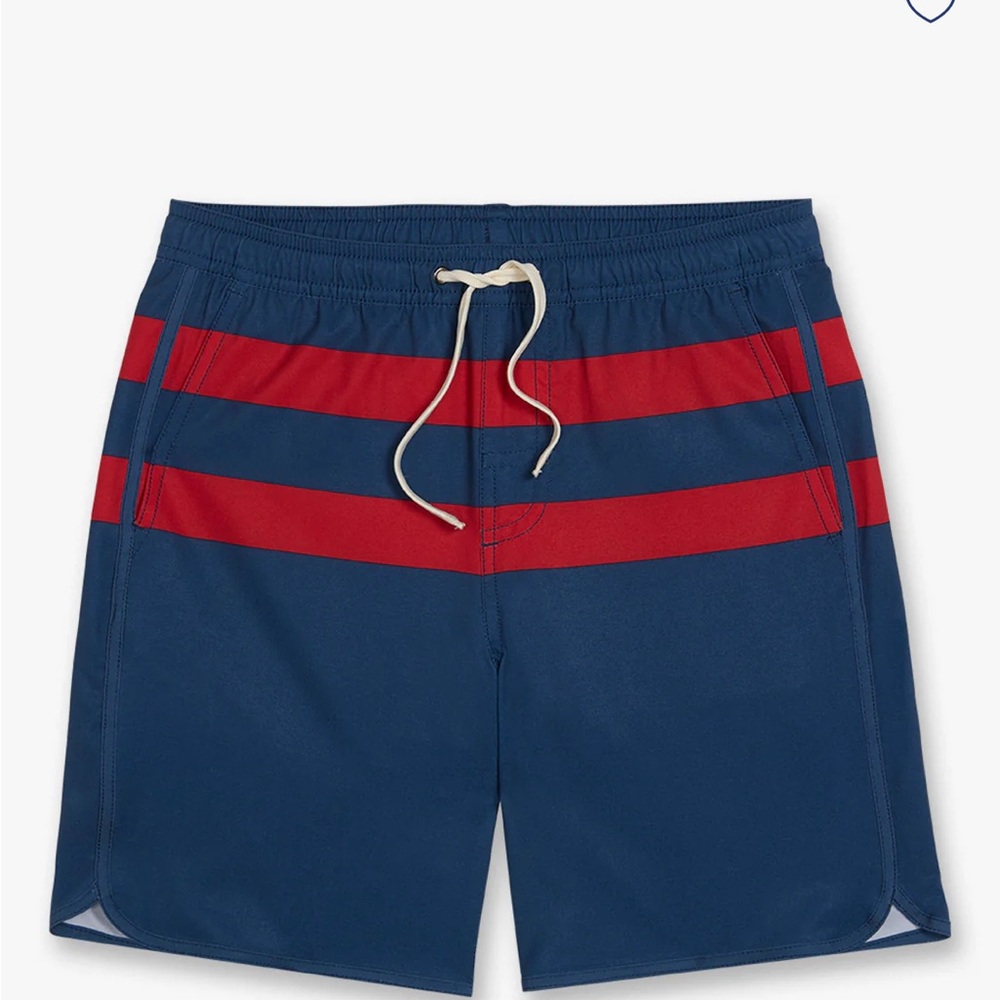 Fair Harbor Navy and Crimson Swim Shorts